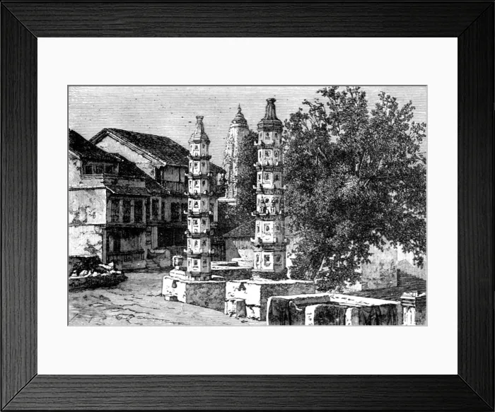 Framed Print : Hindoo Temple at Walkeshwur, on Malabar Hill; Notes on Bombay and the Malabar Coast, 1875. Creator: C. B. Low Framed Print : Hindoo Temple at Walkeshwur, on Malabar Hill; Notes on Bombay and the Malabar Coast, 1875. Creator: C. B. Low