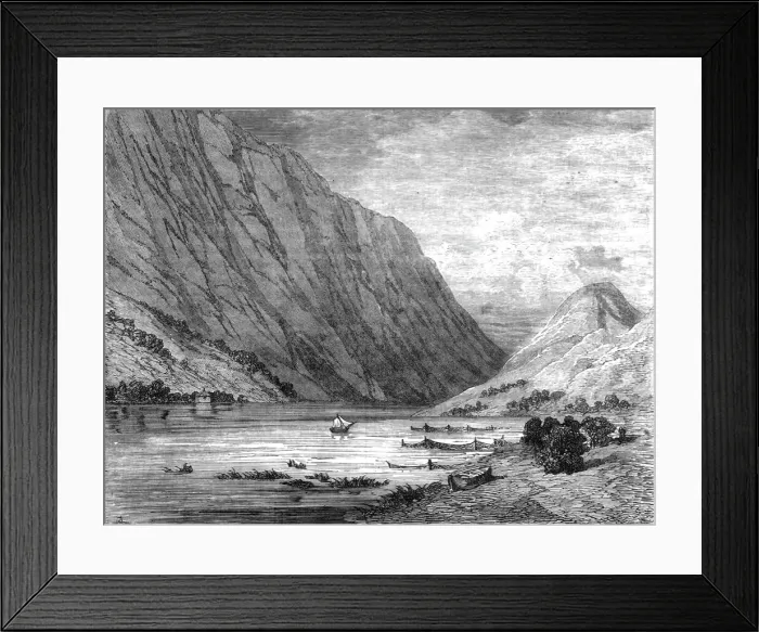 Framed Print : View of the Trondhjem Fiord; Northern Wanderings, 1875. Creator: Frank Usher Framed Print : View of the Trondhjem Fiord; Northern Wanderings, 1875. Creator: Frank Usher