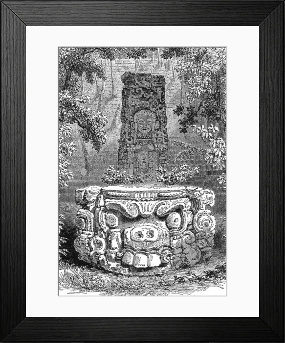 Framed Print : Ancient Aztec Idol; An Ascent of the Cofre de Perote, Mexico, 1875. Creator: Unknown Framed Print : Ancient Aztec Idol; An Ascent of the Cofre de Perote, Mexico, 1875. Creator: Unknown