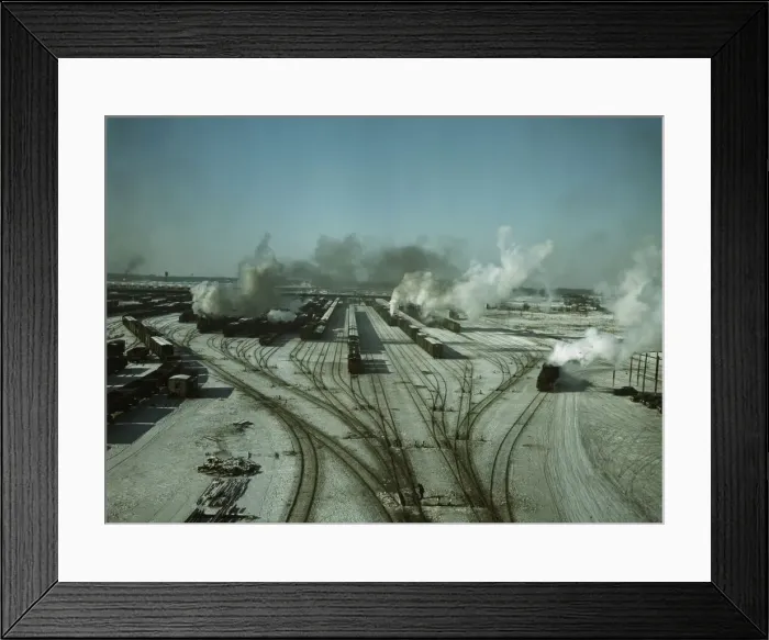 Framed Print : General view of one of the classification yards of the C & NW RR, Chicago, Ill. 1942. Creator: Jack Delano Framed Print : General view of one of the classification yards of the C & NW RR, Chicago, Ill. 1942. Creator: Jack Delano