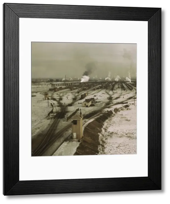 Framed Print : General view of the hump, Chicago and North Western railroad classification yard, Chicago, 1942. Creator: Jack Delano Framed Print : General view of the hump, Chicago and North Western railroad classification yard, Chicago, 1942. Creator: Jack Delano
