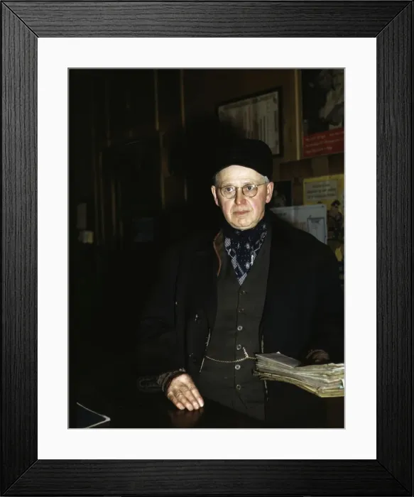 Framed Print : John L. Walter, conductor at Proviso yard of the C&NWRR, Chicago, Ill. 1942. Creator: Jack Delano Framed Print : John L. Walter, conductor at Proviso yard of the C&NWRR, Chicago, Ill. 1942. Creator: Jack Delano
