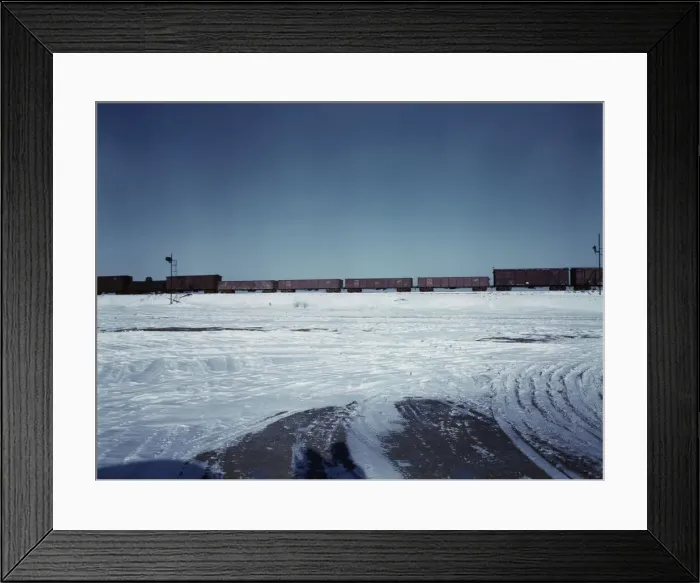 Framed Print : Train going over the hump at C & NW RRs Proviso yard, Chicago, Ill. 1942. Creator: Jack Delano Framed Print : Train going over the hump at C & NW RRs Proviso yard, Chicago, Ill. 1942. Creator: Jack Delano