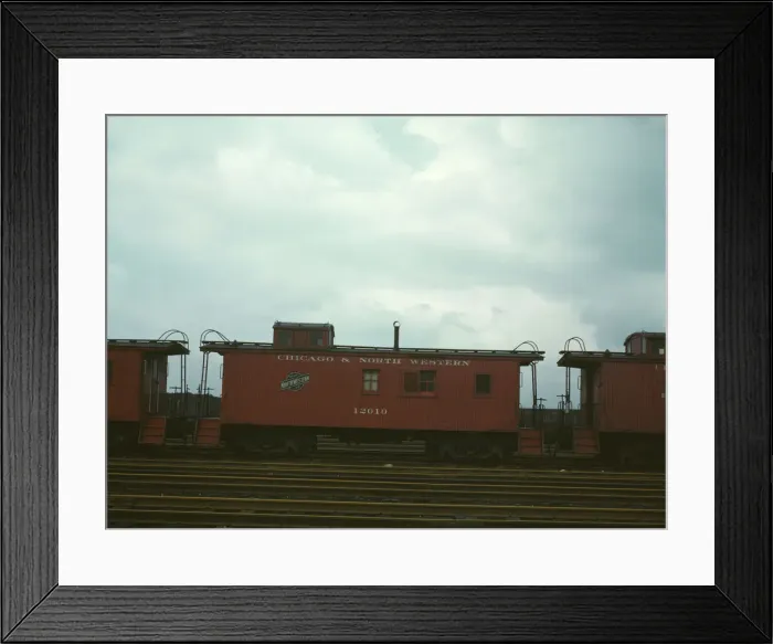 Framed Print : Caboose on the caboose track at C & NW RRs Proviso yard, Chicago, Ill. 1943. Creator: Jack Delano Framed Print : Caboose on the caboose track at C & NW RRs Proviso yard, Chicago, Ill. 1943. Creator: Jack Delano