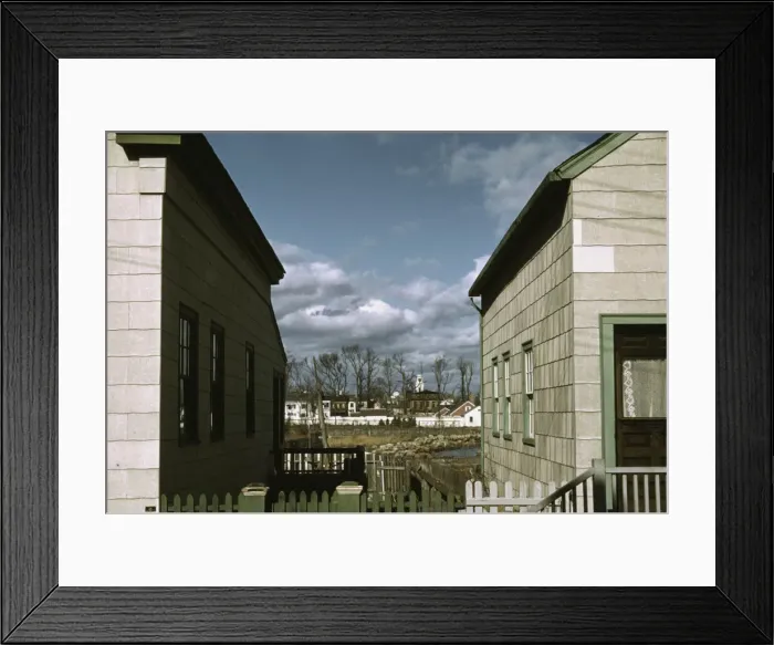 Framed Print : Connecticut town, probably Stonington, on the sea, 1940. Creator: Jack Delano Framed Print : Connecticut town, probably Stonington, on the sea, 1940. Creator: Jack Delano
