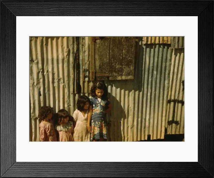 Framed Print : Children in a company housing settlement, Puerto Rico, 1941. Creator: Jack Delano Framed Print : Children in a company housing settlement, Puerto Rico, 1941. Creator: Jack Delano