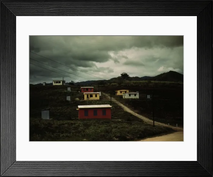 Framed Print : Federal housing project on the outskirts of the town of Yauco, Puerto Rico. 1942. Creator: Jack Delano Framed Print : Federal housing project on the outskirts of the town of Yauco, Puerto Rico. 1942. Creator: Jack Delano