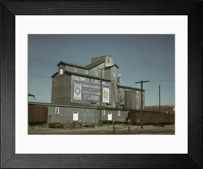 Framed Print : Flour mill, Caldwell, Idaho, 1941. Creator: Russell Lee Framed Print : Flour mill, Caldwell, Idaho, 1941. Creator: Russell Lee