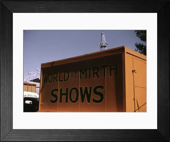 Framed Print : Side show at the Vermont state fair, Rutland, 1941. Creator: Jack Delano Framed Print : Side show at the Vermont state fair, Rutland, 1941. Creator: Jack Delano