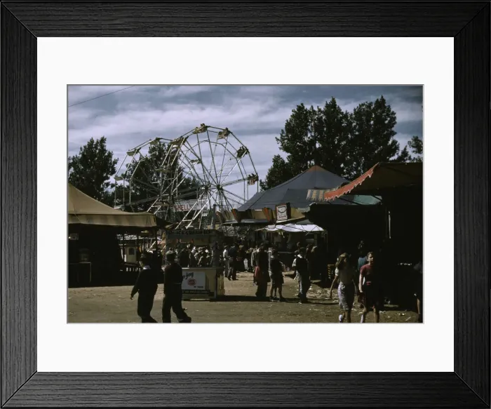 Framed Print : Side shows at the Vermont state fair, Rutland, 1941. Creator: Jack Delano Framed Print : Side shows at the Vermont state fair, Rutland, 1941. Creator: Jack Delano