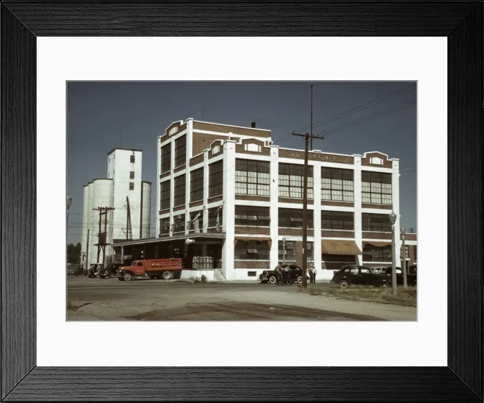 Framed Print : Milk and butter fat receiving depot and creamery, Caldwell, Idaho, 1941. Creator: Russell Lee Framed Print : Milk and butter fat receiving depot and creamery, Caldwell, Idaho, 1941. Creator: Russell Lee