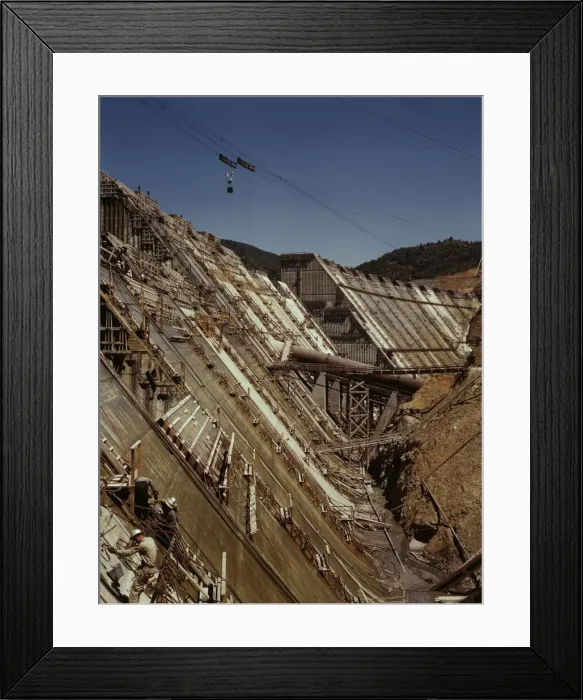 Framed Print : Shasta dam under construction, California, 1942. Creator: Russell Lee Framed Print : Shasta dam under construction, California, 1942. Creator: Russell Lee