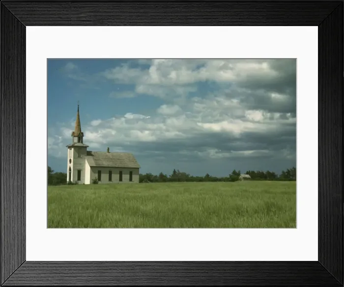 Framed Print : Church near Junction City, Kansas, 1942 or 1943. Creator: John Vachon Framed Print : Church near Junction City, Kansas, 1942 or 1943. Creator: John Vachon