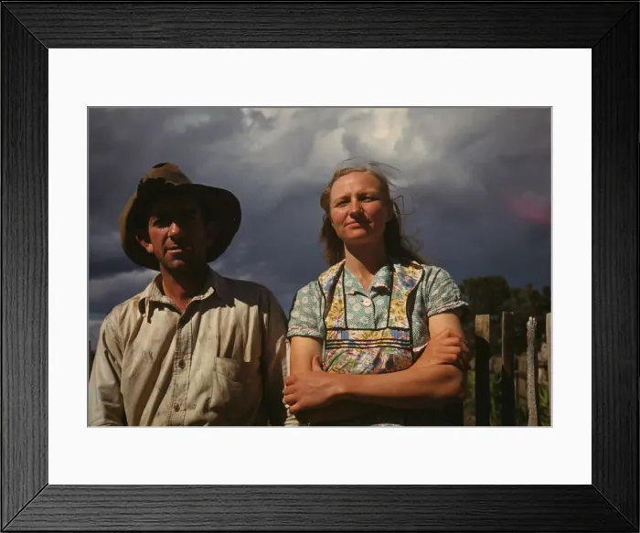 Framed Print : Faro and Doris Caudill, homesteaders, Pie Town, New Mexico, 1940. Creator: Russell Lee Framed Print : Faro and Doris Caudill, homesteaders, Pie Town, New Mexico, 1940. Creator: Russell Lee