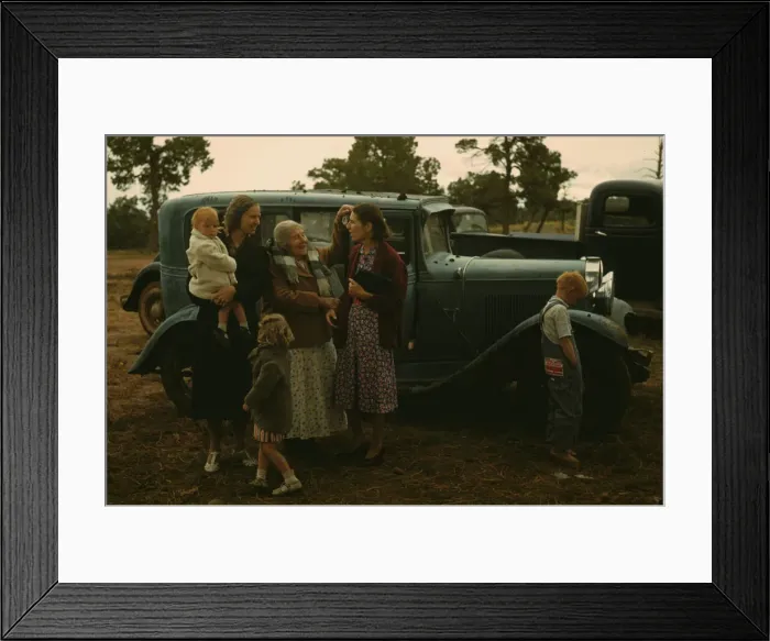 Framed Print : Friends meeting at the Pie Town, New Mexico Fair, 1940. Creator: Russell Lee Framed Print : Friends meeting at the Pie Town, New Mexico Fair, 1940. Creator: Russell Lee