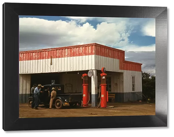 Filling station and garage at Pie Town, New Mexico, 1940. Creator: Russell Lee