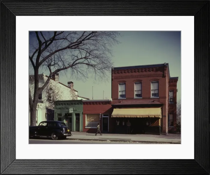 Framed Print : Laundry, barbershop and store, Washington, D. C. ?, between 1941 and 1942. Creator: Louise Rosskam
