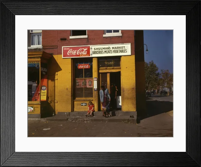 Framed Print : Shulmans market, on N at Union Street S. W. Washington, D. C. between 1941 and 1942. Creator: Louise Rosskam Framed Print : Shulmans market, on N at Union Street S. W. Washington, D. C. between 1941 and 1942. Creator: Louise Rosskam