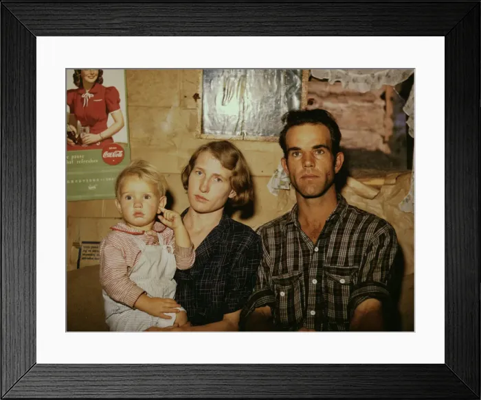 Framed Print : Jack Whinery, homesteader, with his wife and the youngest of his five... Pie Town, New Mexico, 1940 Creator: Russell Lee Framed Print : Jack Whinery, homesteader, with his wife and the youngest of his five... Pie Town, New Mexico, 1940 Creator: Russell Lee