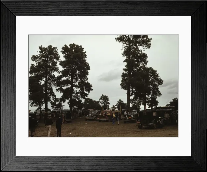 Framed Print : Many automobiles were parked in the grove at the Pie Town, New Mexico Fair, 1940. Creator: Russell Lee Framed Print : Many automobiles were parked in the grove at the Pie Town, New Mexico Fair, 1940. Creator: Russell Lee
