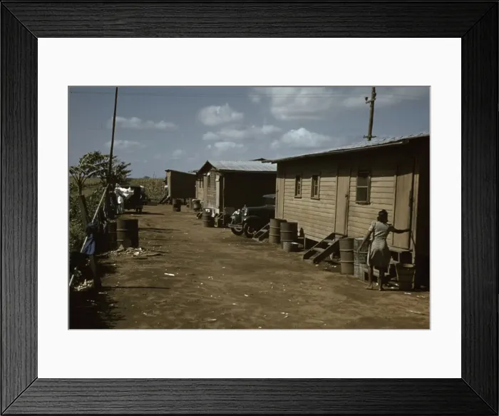 Framed Print : Houses which have been condemned by the Board of Health... Belle Glade, Fla. 1941. Creator: Marion Post Wolcott Framed Print : Houses which have been condemned by the Board of Health... Belle Glade, Fla. 1941. Creator: Marion Post Wolcott