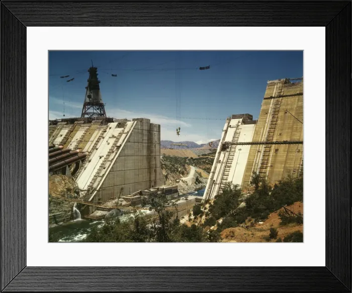 Framed Print : Shasta dam under construction, California, 1942. Creator: Russell Lee Framed Print : Shasta dam under construction, California, 1942. Creator: Russell Lee
