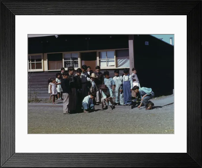 Framed Print : Boys playing marbles, FSA... labor camp, Robstown, Texas, 1942. Creator: Arthur Rothstein Framed Print : Boys playing marbles, FSA... labor camp, Robstown, Texas, 1942. Creator: Arthur Rothstein