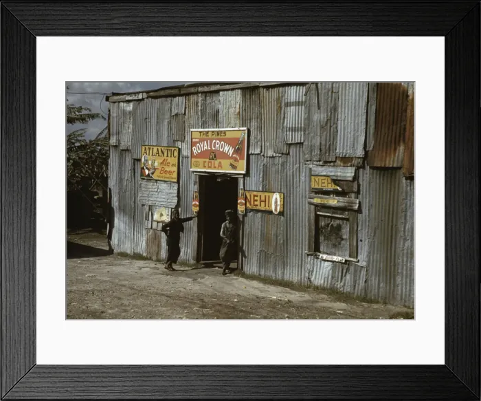 Framed Print : Negro migratory workers by a juke joint'(?), Belle Glade, Fla. 1941. Creator: Marion Post Wolcott Framed Print : Negro migratory workers by a juke joint'(?), Belle Glade, Fla. 1941. Creator: Marion Post Wolcott