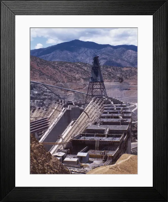 Framed Print : Shasta dam under construction, California, 1942. Creator: Russell Lee Framed Print : Shasta dam under construction, California, 1942. Creator: Russell Lee