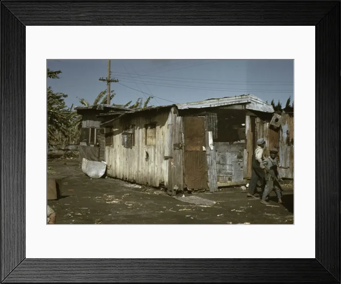Framed Print : Shacks of Negro migratory workers, Belle Glade, Fla. 1941. Creator: Marion Post Wolcott Framed Print : Shacks of Negro migratory workers, Belle Glade, Fla. 1941. Creator: Marion Post Wolcott