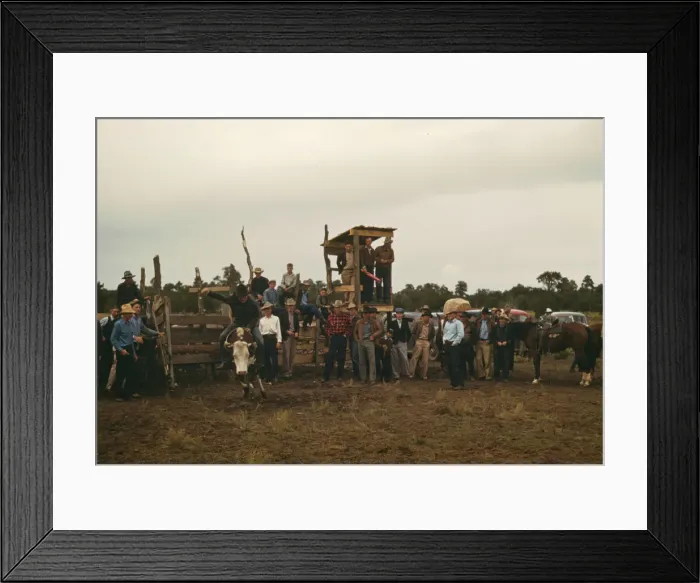 Framed Print : Rodeo at the Pie Town, New Mexico Fair, 1940. Creator: Russell Lee Framed Print : Rodeo at the Pie Town, New Mexico Fair, 1940. Creator: Russell Lee
