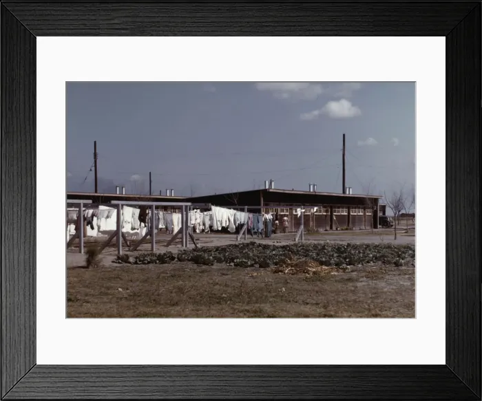 Framed Print : Community clothesline, FSA... camp, Robstown, Tex. 1942. Creator: Arthur Rothstein Framed Print : Community clothesline, FSA... camp, Robstown, Tex. 1942. Creator: Arthur Rothstein