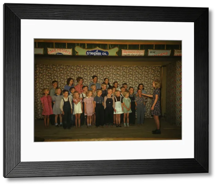 Framed Print : School children singing, Pie Town, New Mexico, 1940. Creator: Russell Lee Framed Print : School children singing, Pie Town, New Mexico, 1940. Creator: Russell Lee