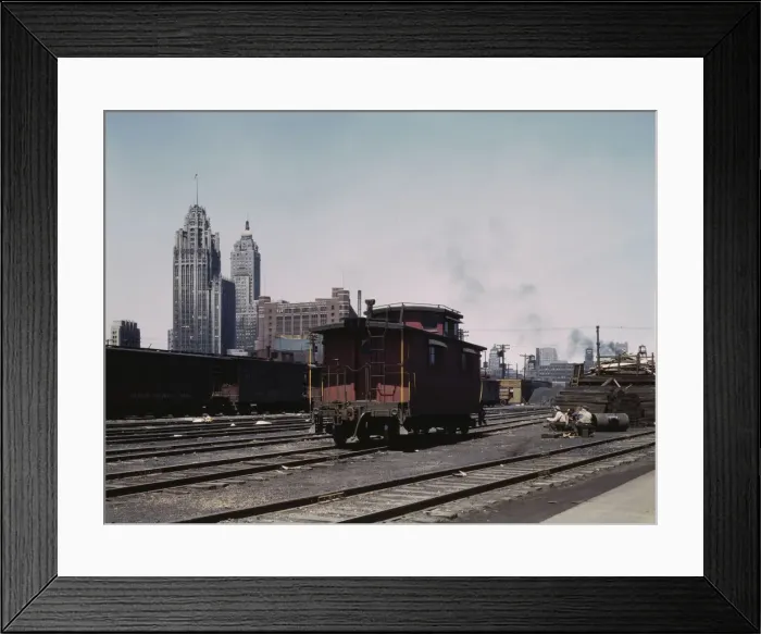 Framed Print : General view of part of the south Water street freight... Illinois Central Railroad, Chicago, 1943. Creator: Jack Delano Framed Print : General view of part of the south Water street freight... Illinois Central Railroad, Chicago, 1943. Creator: Jack Delano