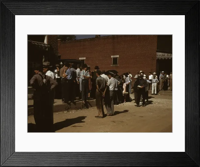 Framed Print : Farmers and townspeople in the center of town on court day, Campton, Ky. 1940. Creator: Marion Post Wolcott Framed Print : Farmers and townspeople in the center of town on court day, Campton, Ky. 1940. Creator: Marion Post Wolcott