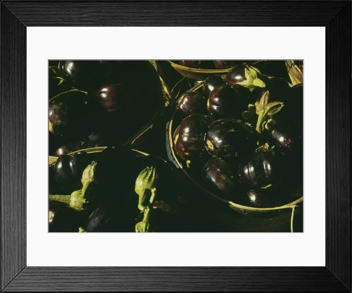 Framed Print : Baskets of eggplants, between 1941 and 1942. Creator: Unknown Framed Print : Baskets of eggplants, between 1941 and 1942. Creator: Unknown