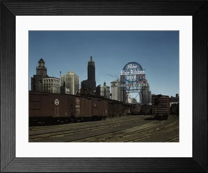 Framed Print : General view of part of the South Water street Illinois Central Railroad... terminal, Chicago, 1943. Creator: Jack Delano Framed Print : General view of part of the South Water street Illinois Central Railroad... terminal, Chicago, 1943. Creator: Jack Delano