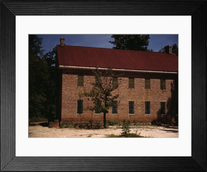 Framed Print : Brick building, between 1941 and 1942. Creator: Unknown Framed Print : Brick building, between 1941 and 1942. Creator: Unknown