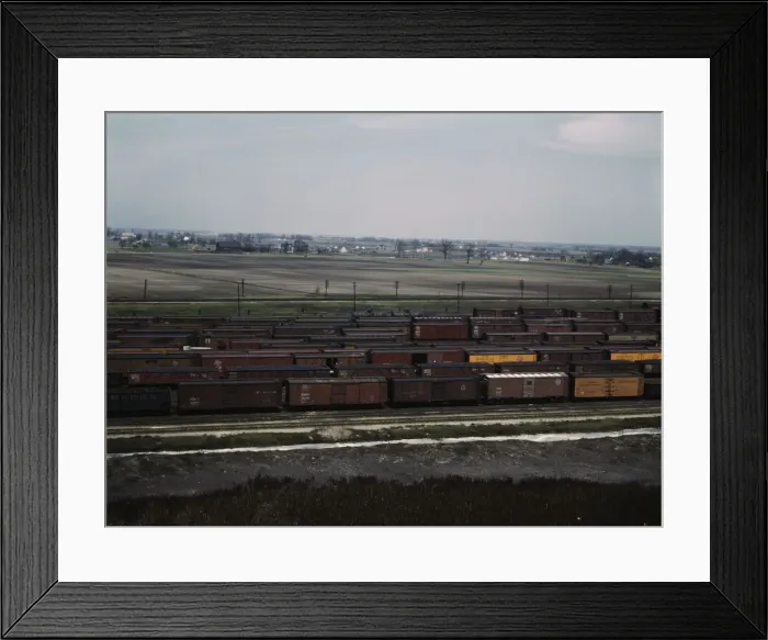 Framed Print : C. M. St. P. & P. R. R. general view of part of the yard, Bensenville, Ill. 1943. Creator: Jack Delano Framed Print : C. M. St. P. & P. R. R. general view of part of the yard, Bensenville, Ill. 1943. Creator: Jack Delano