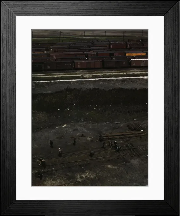 Framed Print : Section crew of the Chicago, Milwaukee, St. Paul and Pacific R.R... Bensenville, Illinois, 1943. Creator: Jack Delano Framed Print : Section crew of the Chicago, Milwaukee, St. Paul and Pacific R.R... Bensenville, Illinois, 1943. Creator: Jack Delano