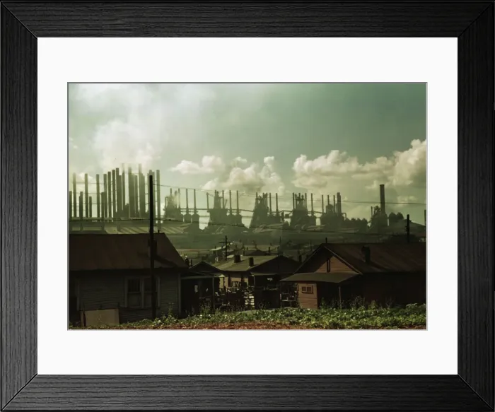 Framed Print : Houses and factories, between 1941 and 1942. Creator: Unknown Framed Print : Houses and factories, between 1941 and 1942. Creator: Unknown