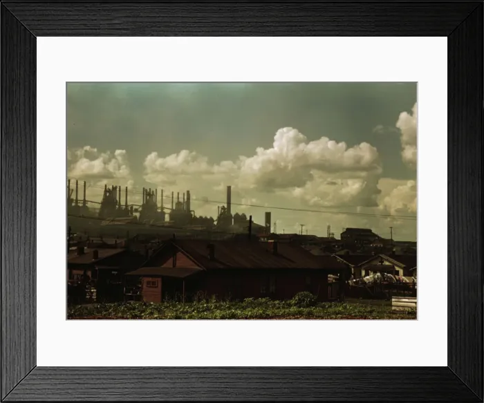 Framed Print : Houses and factories, between 1941 and 1942. Creator: Unknown Framed Print : Houses and factories, between 1941 and 1942. Creator: Unknown