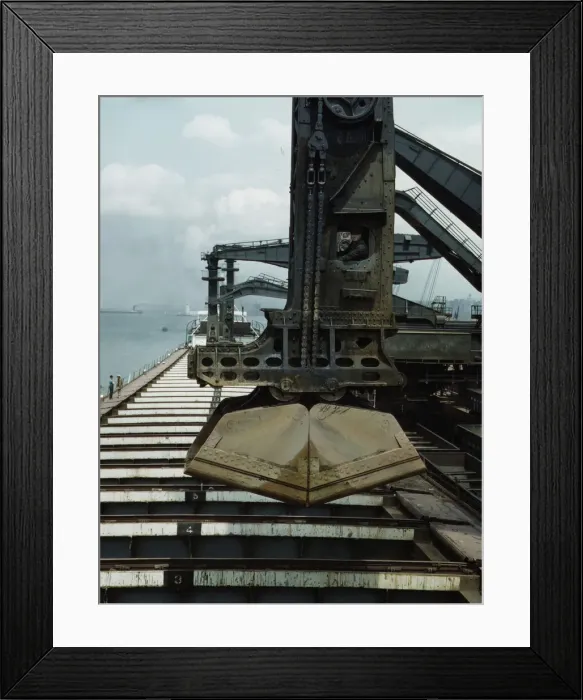 Framed Print : Pennsylvania R.R. ore docks, unloading iron ore from a lake freighter... Cleveland, Ohio, 1943. Creator: Jack Delano Framed Print : Pennsylvania R.R. ore docks, unloading iron ore from a lake freighter... Cleveland, Ohio, 1943. Creator: Jack Delano