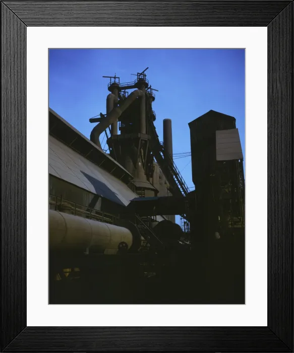 Framed Print : Blast furnace at Carnegie-Illinois Steel Corporation mill in Etna, Pennsylvania, 1941. Creator: Alfred T Palmer Framed Print : Blast furnace at Carnegie-Illinois Steel Corporation mill in Etna, Pennsylvania, 1941. Creator: Alfred T Palmer