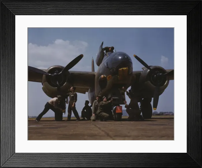 Framed Print : Servicing an A-20 bomber, Langley Field, Va. 1942. Creator: Alfred T Palmer Framed Print : Servicing an A-20 bomber, Langley Field, Va. 1942. Creator: Alfred T Palmer