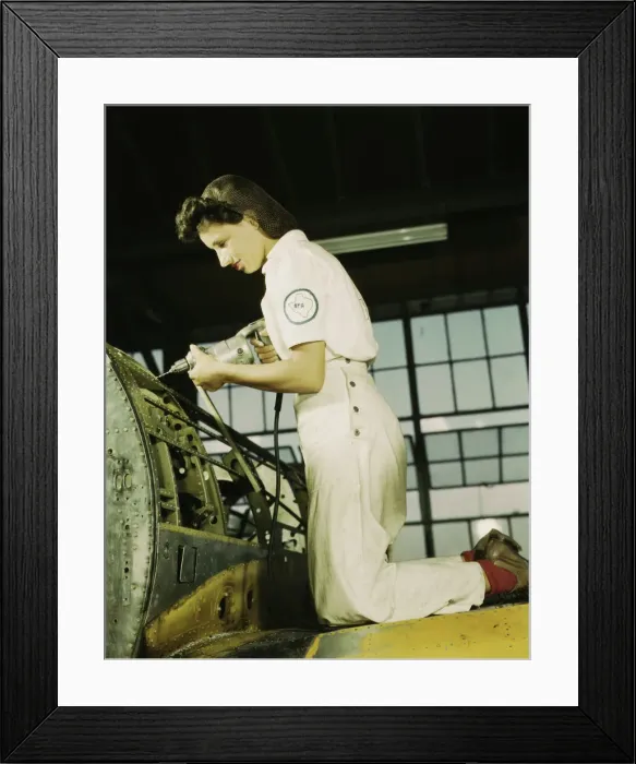 Framed Print : Oyida Peaks riveting as part of her NYA training... Naval Air Base, Corpus Christi, Texas, 1942. Creator: Howard Hollem Framed Print : Oyida Peaks riveting as part of her NYA training... Naval Air Base, Corpus Christi, Texas, 1942. Creator: Howard Hollem