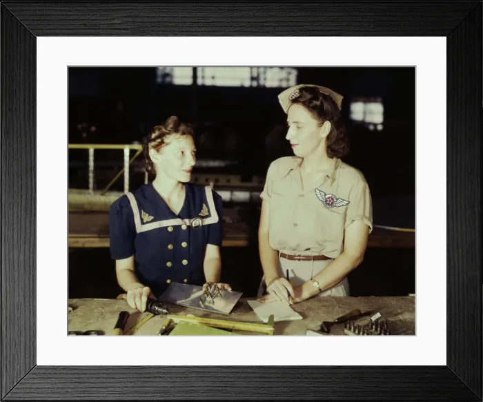 Framed Print : Pearl Harbor widows have gone into war work to carry on the fight... Corpus Christi, Texas, 1942. Creator: Howard Hollem Framed Print : Pearl Harbor widows have gone into war work to carry on the fight... Corpus Christi, Texas, 1942. Creator: Howard Hollem