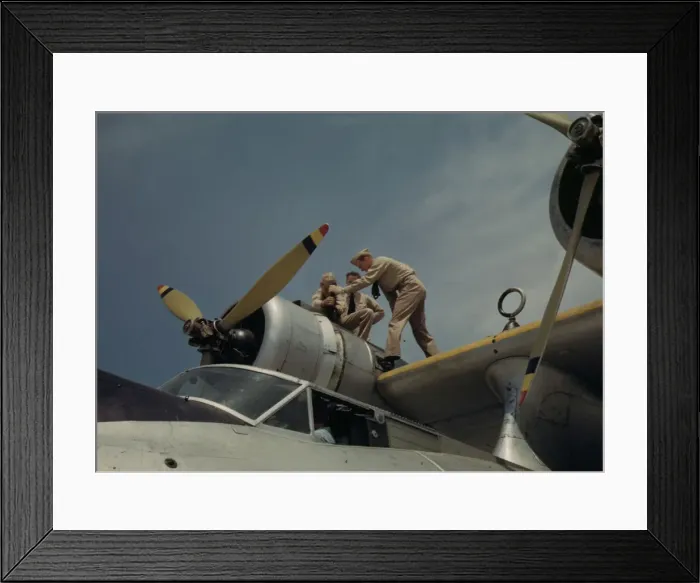 Framed Print : Working on a plane at the Naval Air Base, Corpus Christi, Texas, 1942. Creator: Howard Hollem Framed Print : Working on a plane at the Naval Air Base, Corpus Christi, Texas, 1942. Creator: Howard Hollem