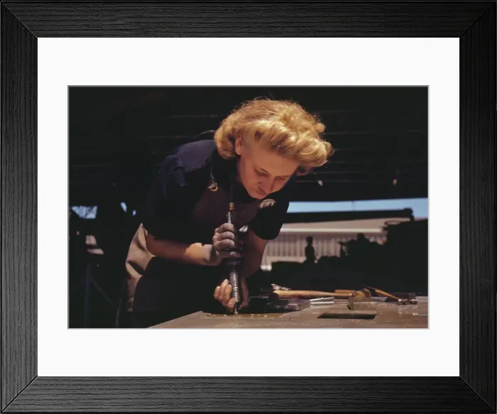 Framed Print : Working in the Assembly and Repair Dept. of the Naval Air Base, Corpus Christi, Texas, 1942. Creator: Howard Hollem Framed Print : Working in the Assembly and Repair Dept. of the Naval Air Base, Corpus Christi, Texas, 1942. Creator: Howard Hollem