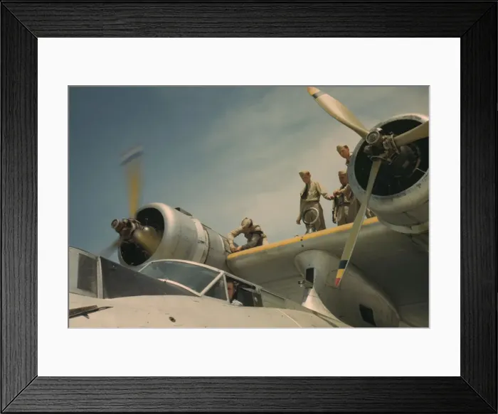 Framed Print : Working on a plane at the Naval Air Base, Corpus Christi, Texas, 1942. Creator: Howard Hollem Framed Print : Working on a plane at the Naval Air Base, Corpus Christi, Texas, 1942. Creator: Howard Hollem